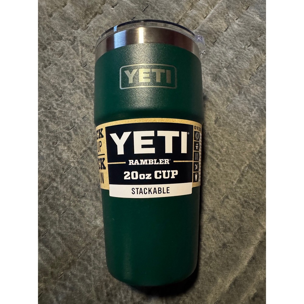 YETI Rambler 20oz Tumbler Cup Green Stackable Insulated Lid